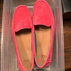 Ugg pink suede mocassins size 8.5